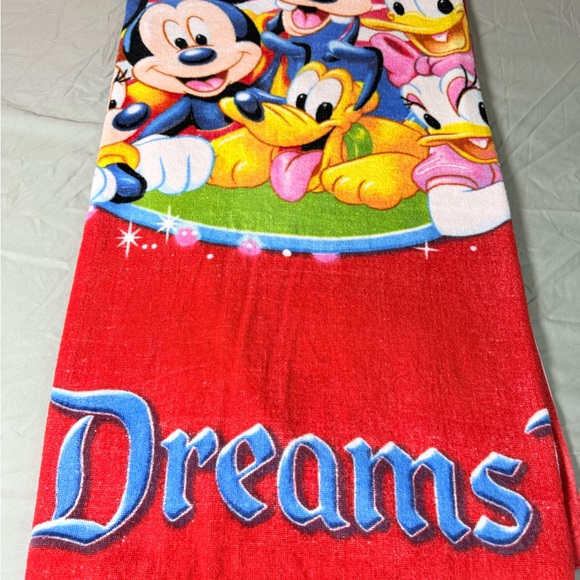 Disney Other - Disney Beach Towel with‎ Mickey and Friends - Red and Multicolor